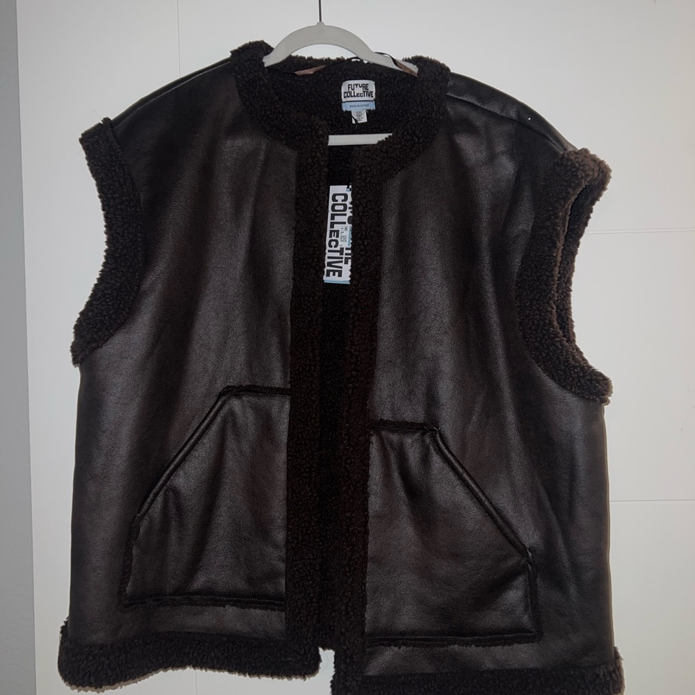 Collective Women's Brown Shearling Vest
